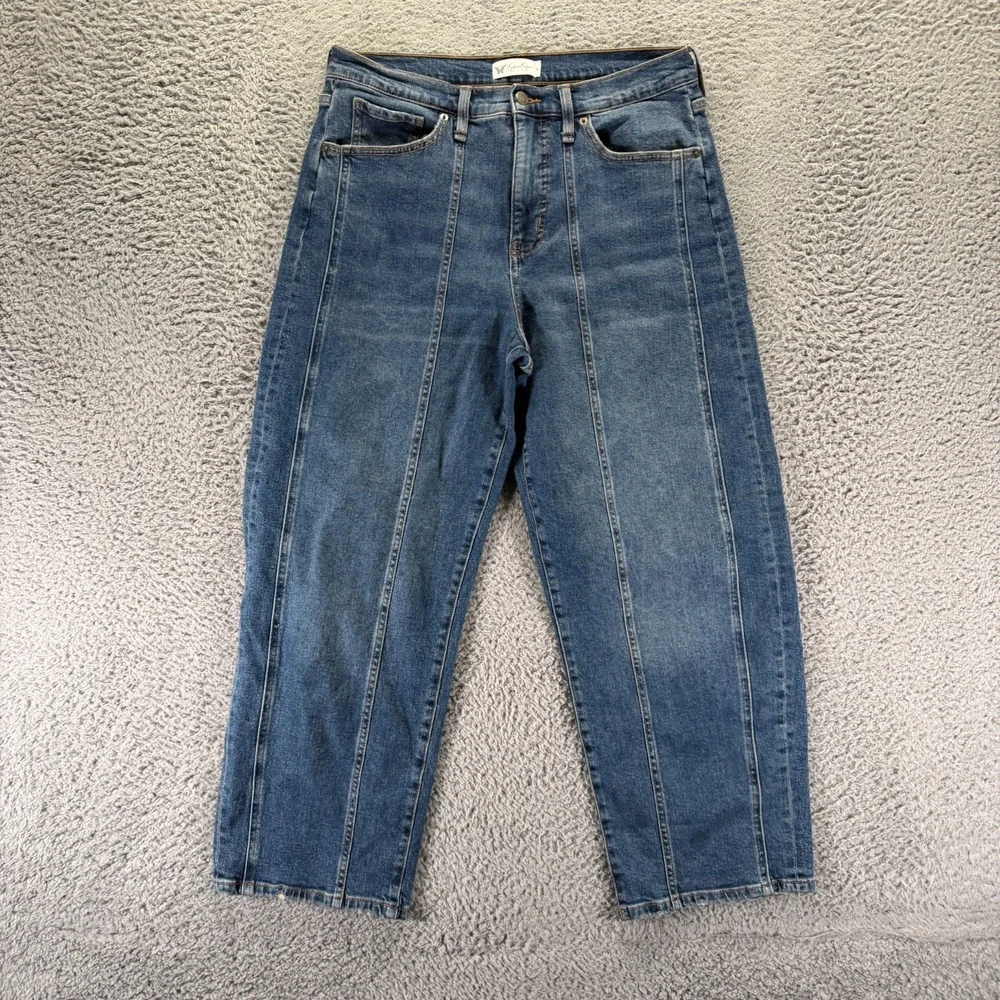 Jessica Simpson Jeans Womens 8 Blue Cotton Denim Tapered Barel Workwear Stretch - Picture 1 of 11